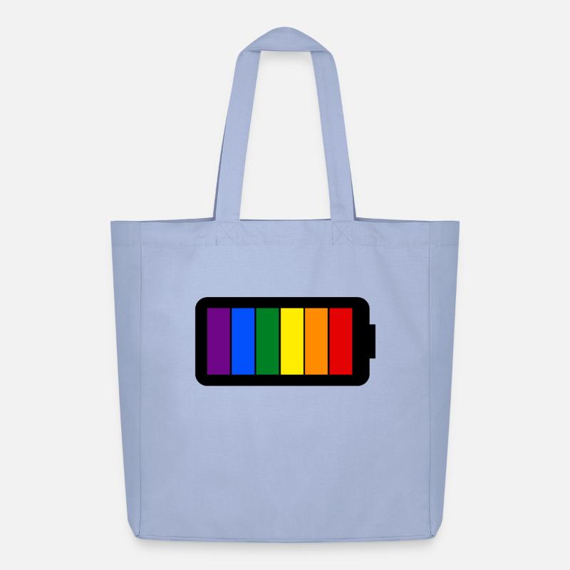 Regenbogenfarben Batterie Loading - Gay Pride - Midweight recycelter Stoffbeutel von Stanley/Stella - Sky