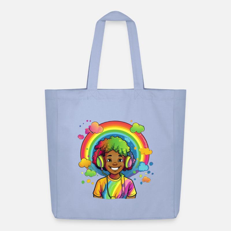 Bunte Rainbow-Comic-Illustration - Midweight recycelter Stoffbeutel von Stanley/Stella - Sky