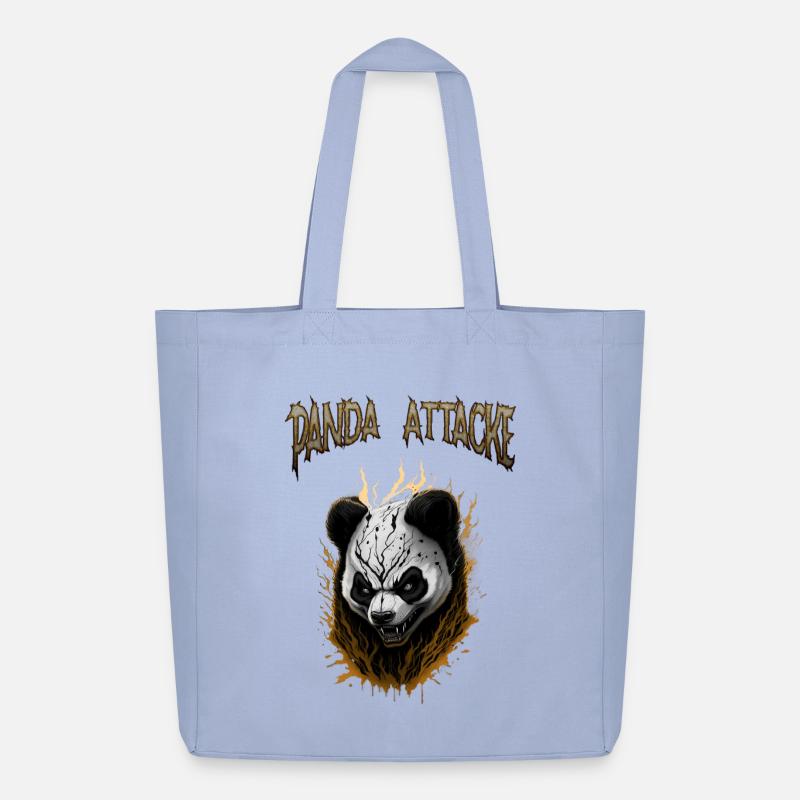 Dunkler Panda Angreifer Design - Midweight recycelter Stoffbeutel von Stanley/Stella - Sky