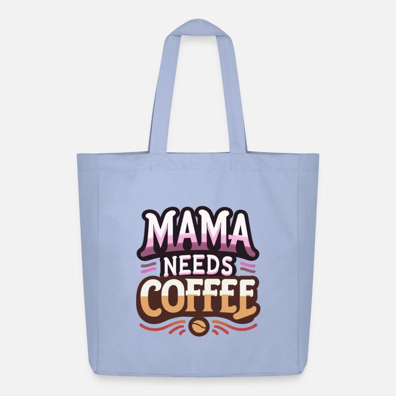 Mama braucht Kaffee - Midweight recycelter Stoffbeutel von Stanley/Stella - Sky