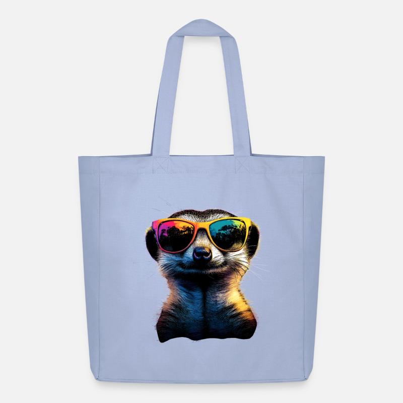 Erdmännchen Sonnenbrille Bunt Süßes Erdmännchen - Midweight recycelter Stoffbeutel von Stanley/Stella - Sky
