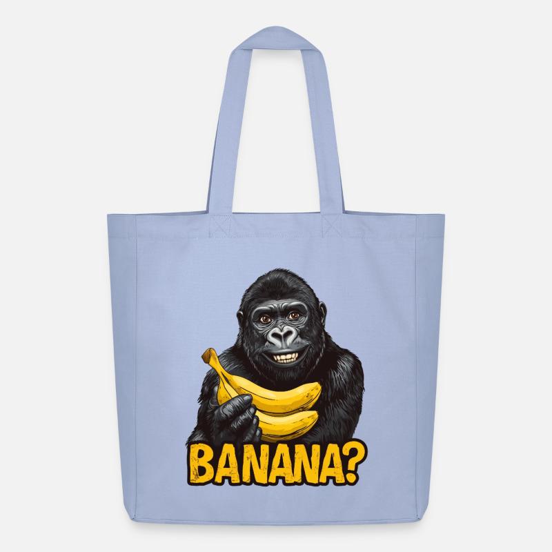 Gorilla mit Bananen - Midweight recycelter Stoffbeutel von Stanley/Stella - Sky
