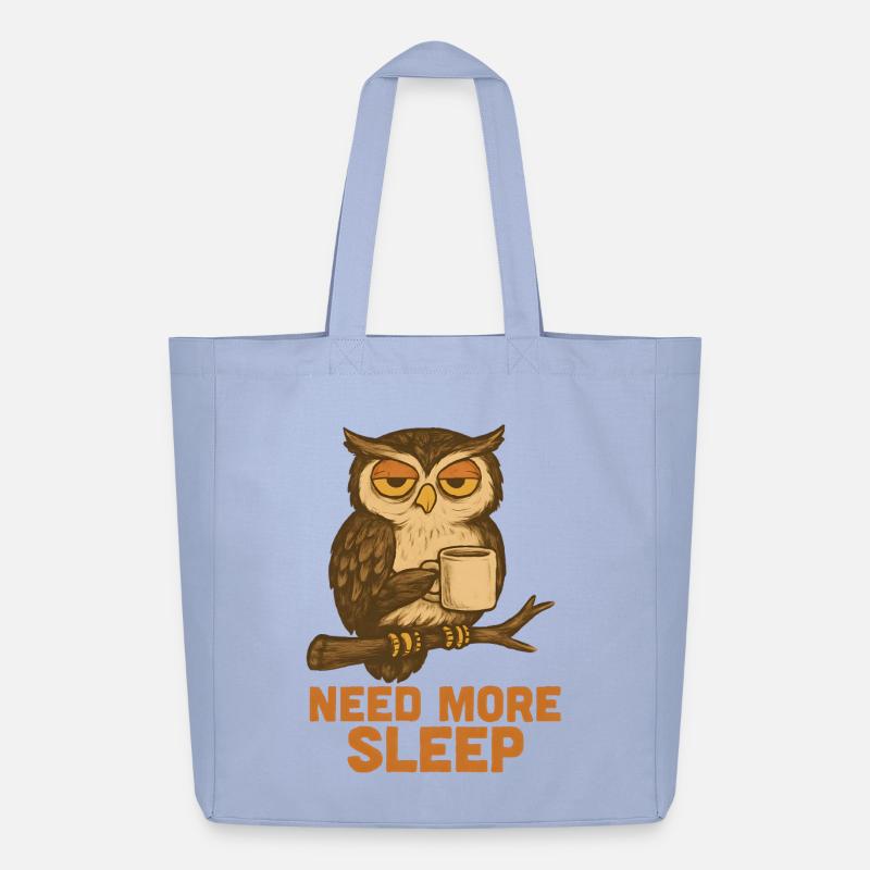  Need More Sleep – Lustige Eule - Midweight recycelter Stoffbeutel von Stanley/Stella - Sky