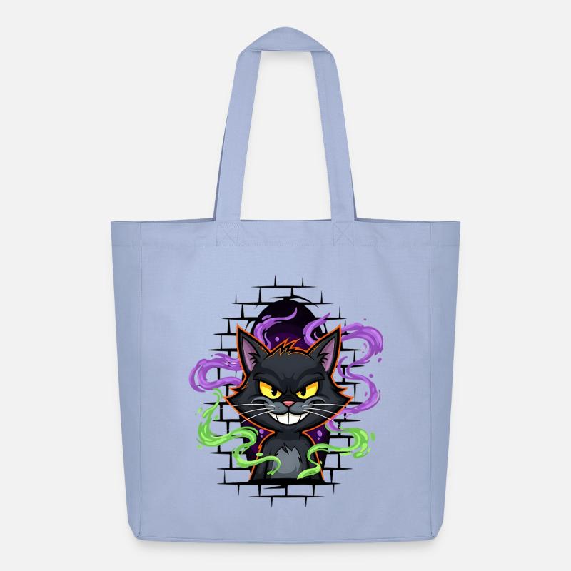 Graffiti Katze Neon - Midweight recycelter Stoffbeutel von Stanley/Stella - Sky