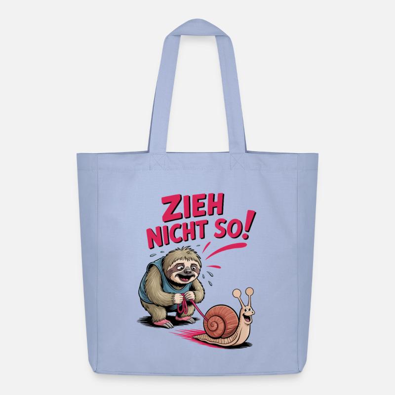 Don't Pull So Sloth Fun Sloth Saying - Midweight Recycled Tote Bag by Stanley/Stella - sky