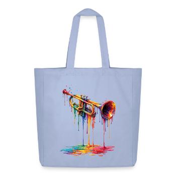 Trumpet with dripping paint - Midweight Recycled Tote Bag by Stanley/Stella - sky - Front