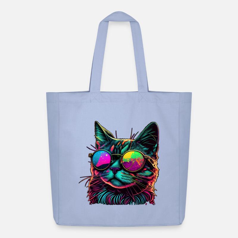 Coole Katze - Midweight recycelter Stoffbeutel von Stanley/Stella - Sky