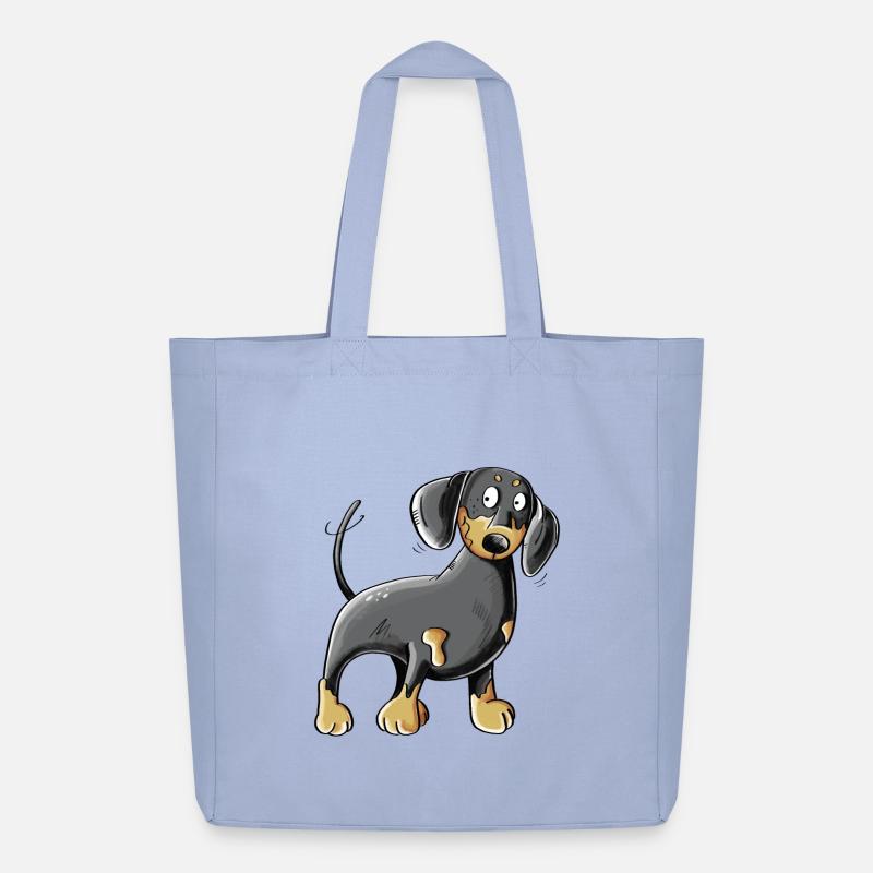 Happy Dachshund I Dackel I Teckel Hund Comic - Midweight recycelter Stoffbeutel von Stanley/Stella - Sky