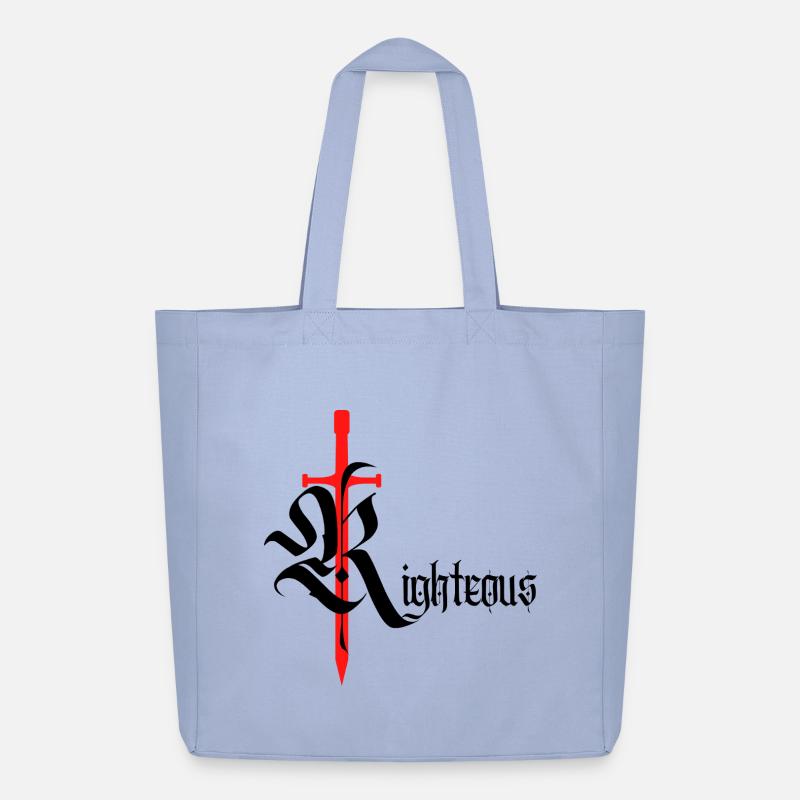 Gothic Righteous Design mit Schwert mit schwarzem Text - Midweight recycelter Stoffbeutel von Stanley/Stella - Sky