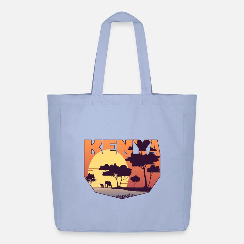Kenia Design mit Landschaft / Geschenk - Midweight recycelter Stoffbeutel von Stanley/Stella - Sky
