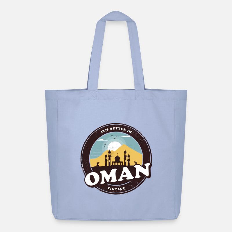 Oman Vintage Moschee Design - Midweight recycelter Stoffbeutel von Stanley/Stella - Sky