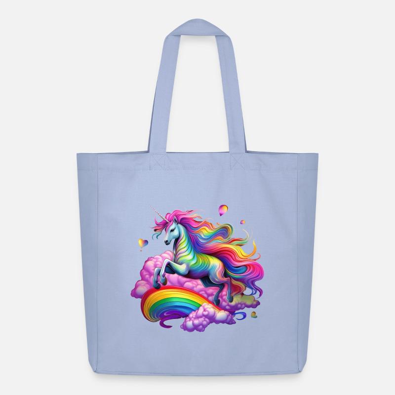 Fee Regenbogen Einhorn - Midweight recycelter Stoffbeutel von Stanley/Stella - Sky