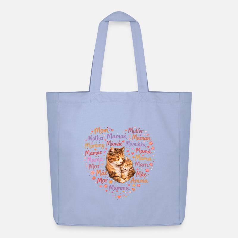 Katzen Mama Herz – Muttertag Geschenk Katze - Midweight recycelter Stoffbeutel von Stanley/Stella - Sky