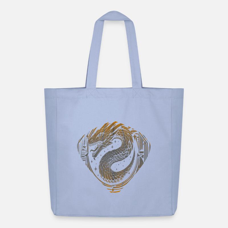 Celestial Dragon Serpent – Kosmisches Gold & Silber - Midweight recycelter Stoffbeutel von Stanley/Stella - Sky