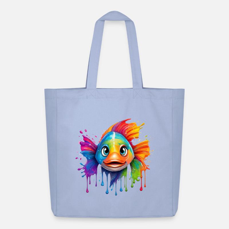 Buntfisch mit Farbexplosion - Midweight recycelter Stoffbeutel von Stanley/Stella - Sky