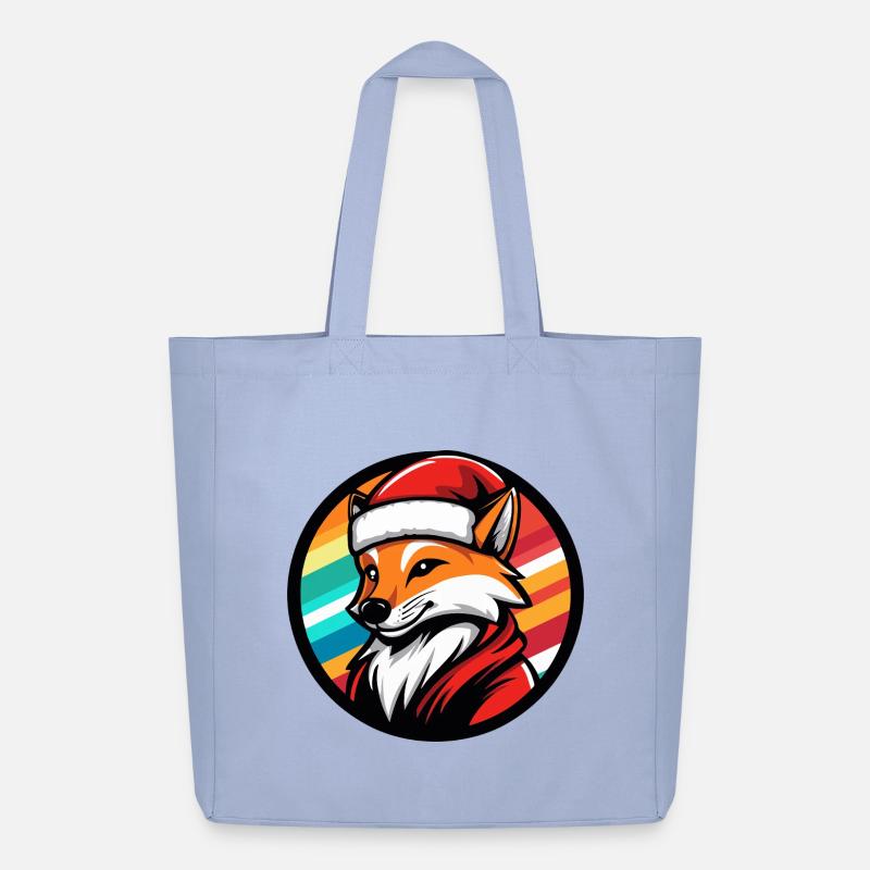 Fuchs im Santa-Look mit Regenbogen - Midweight recycelter Stoffbeutel von Stanley/Stella - Sky