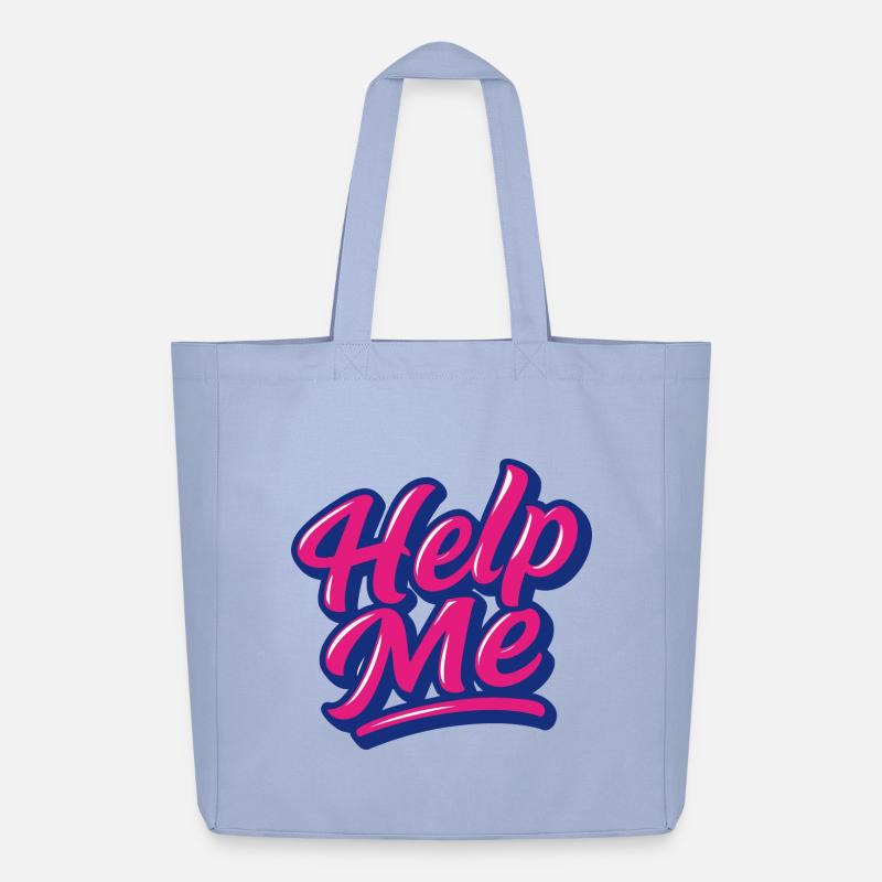 Help Me Neon Script - Midweight Recycled Tote Bag by Stanley/Stella - sky