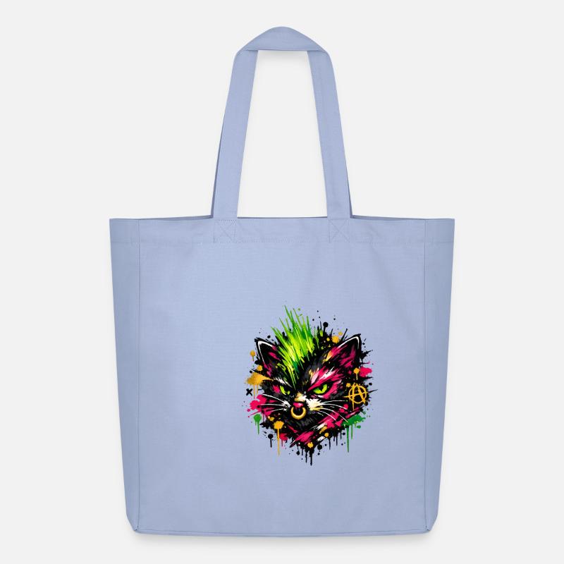 Éclaboussures de graffitis de chat néon - Tote bag Stanley/Stella Midweight recyclé - ciel