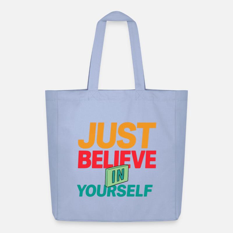 T-Shirt "GLAUB EINFACH AN DICH SELBST" - Midweight recycelter Stoffbeutel von Stanley/Stella - Sky