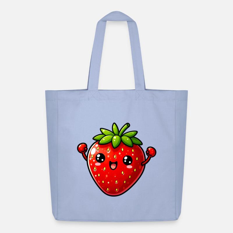 Erdbeeren Erdbeeren - Midweight recycelter Stoffbeutel von Stanley/Stella - Sky