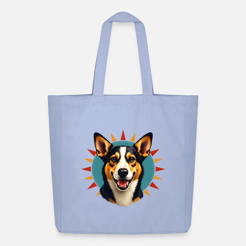 Corgi Strahlende Sonne - Midweight recycelter Stoffbeutel von Stanley/Stella - Sky