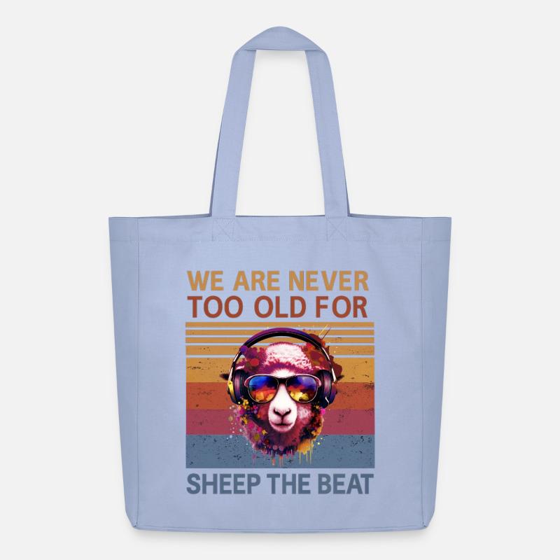 Sheep Beat Retro Vibes - Midweight Recycled Tote Bag by Stanley/Stella - sky