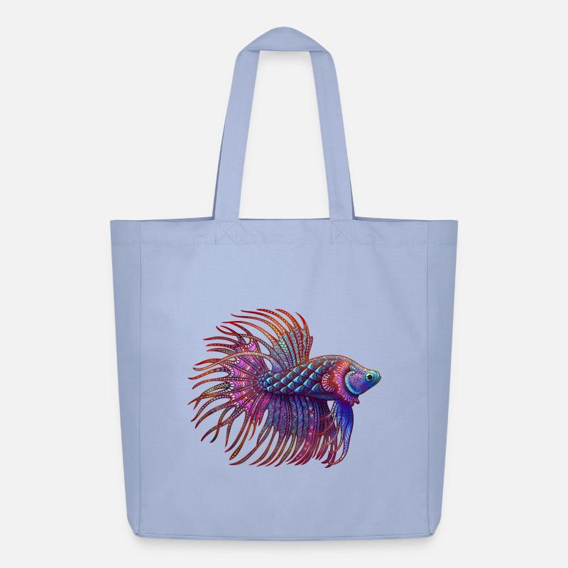 Betta Zentangle Farbe - Midweight recycelter Stoffbeutel von Stanley/Stella - Sky