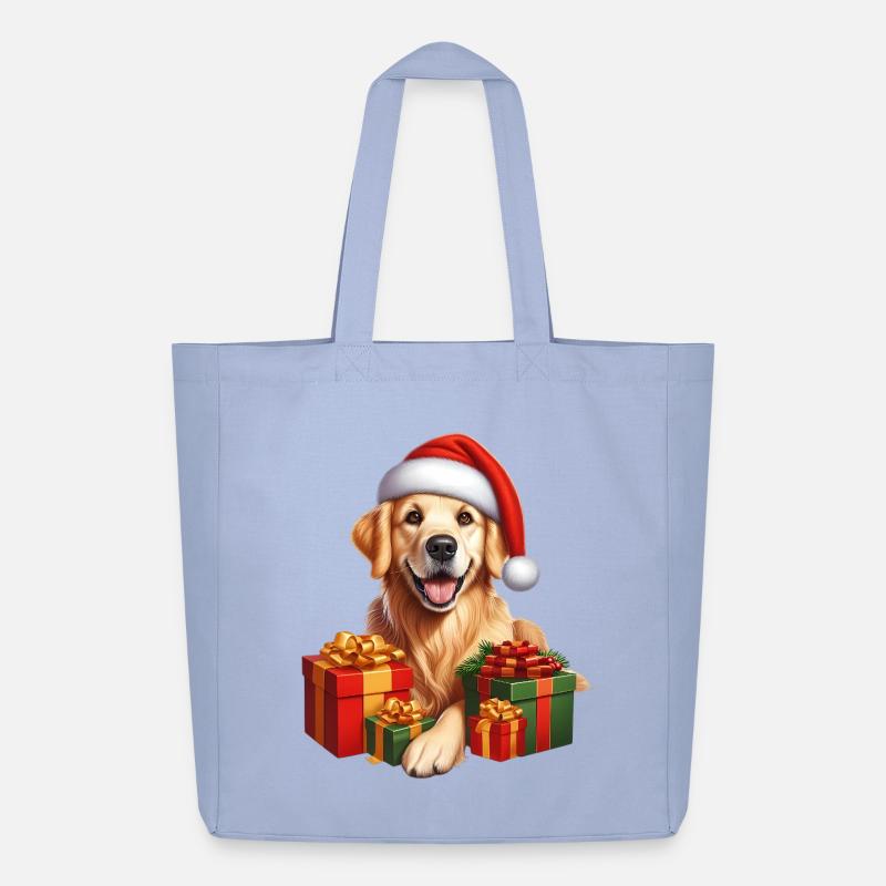 Weihnachtshund mit Geschenken - Midweight recycelter Stoffbeutel von Stanley/Stella - Sky