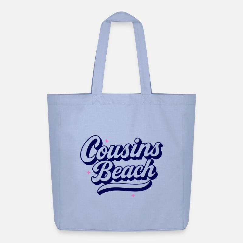Cousins Beach – Retro Script Design - Midweight recycelter Stoffbeutel von Stanley/Stella - Sky