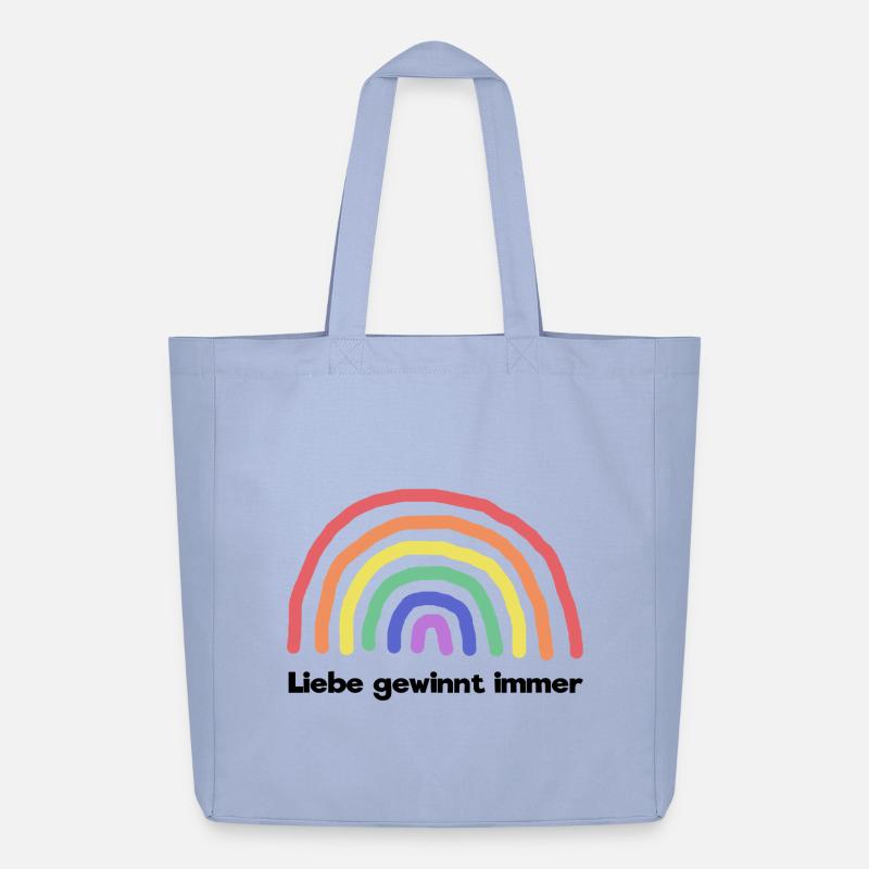 Regenbogen Liebe Statement Freiheit Frieden - Midweight recycelter Stoffbeutel von Stanley/Stella - Sky