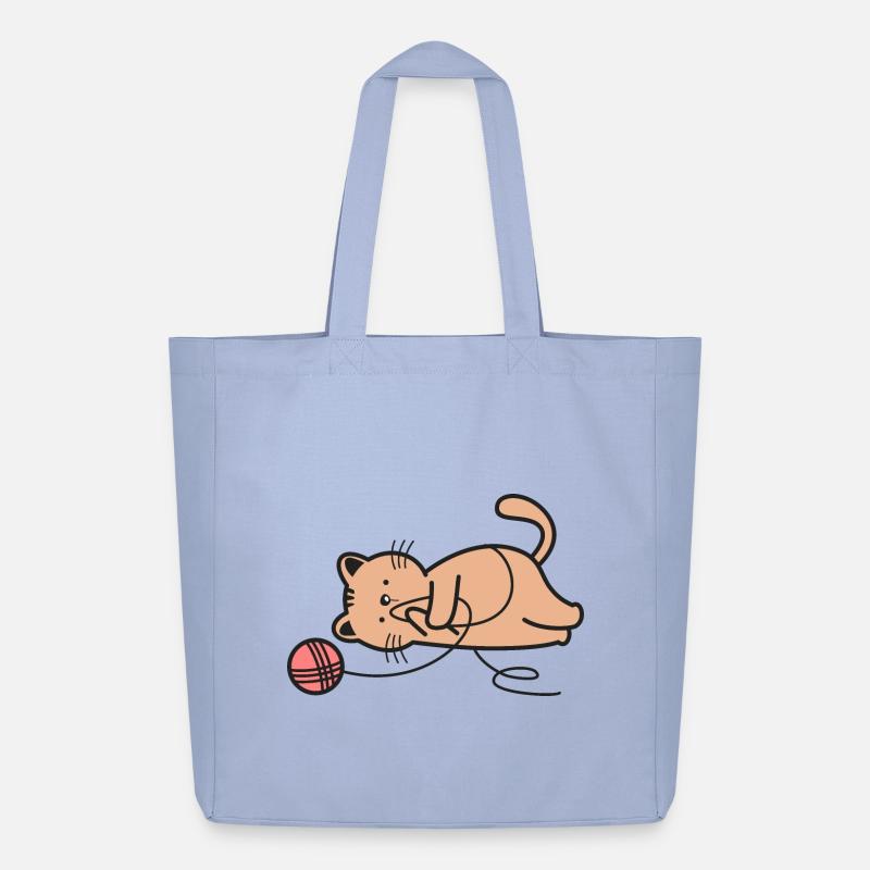 Katze Katzen - Midweight recycelter Stoffbeutel von Stanley/Stella - Sky