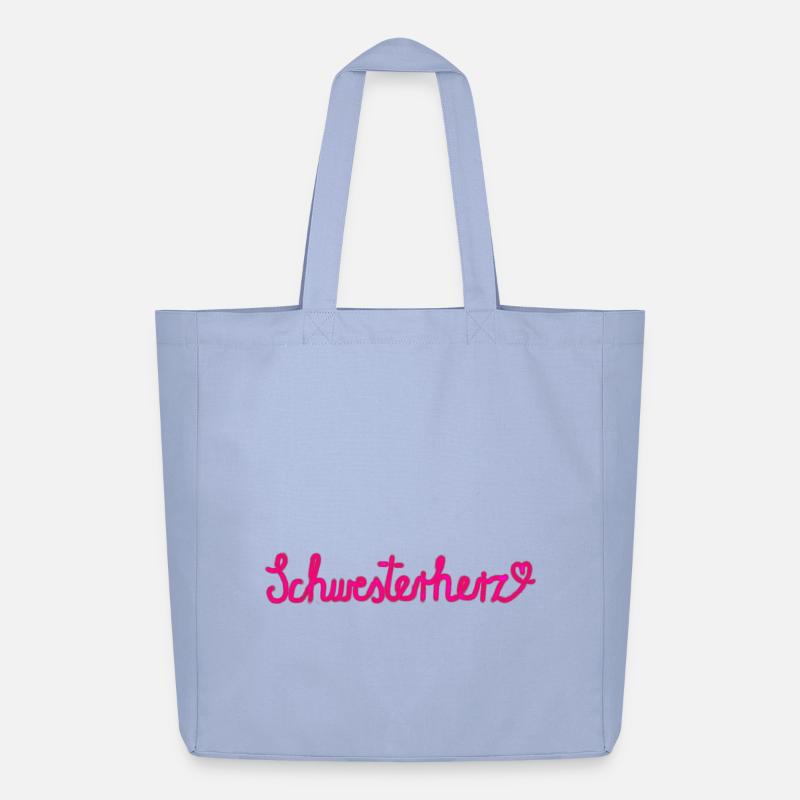 Schwesterherz - Geschenk mit Herz - Midweight recycelter Stoffbeutel von Stanley/Stella - Sky