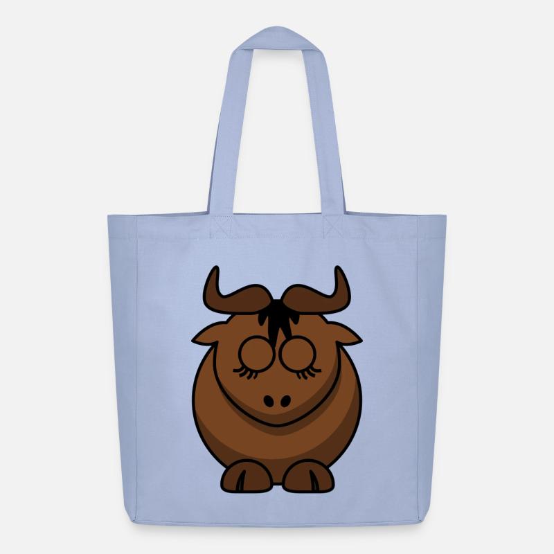 Braunbock Gesichtsdesign - Midweight recycelter Stoffbeutel von Stanley/Stella - Sky