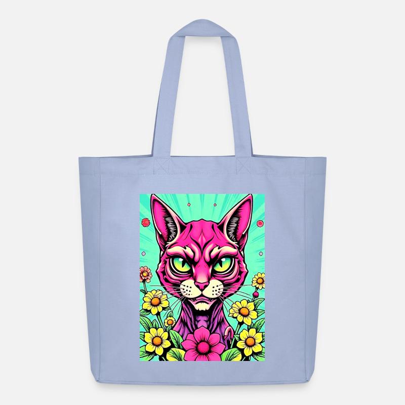Pop-Katze 1 - Midweight recycelter Stoffbeutel von Stanley/Stella - Sky