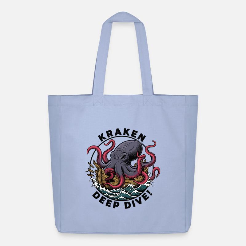 Kraken Deep Dive Attack Ship - Midweight Recycled Tote Bag by Stanley/Stella - sky