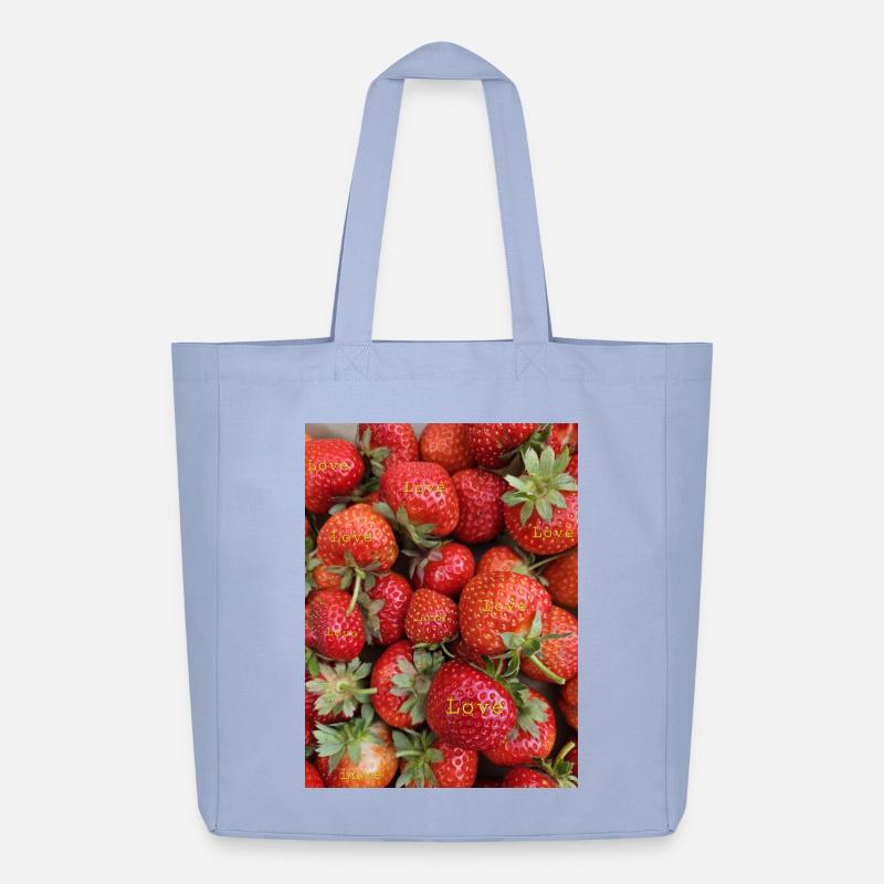 Erdbeeren - Midweight recycelter Stoffbeutel von Stanley/Stella - Sky