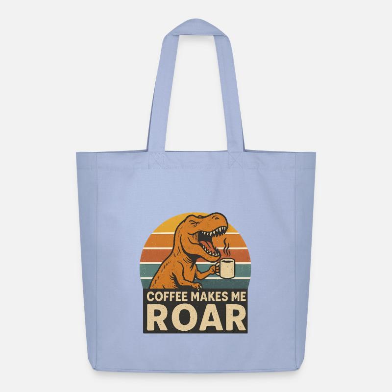 Dinosaur Coffee Roar Fun Design - Midweight recycelter Stoffbeutel von Stanley/Stella - Sky