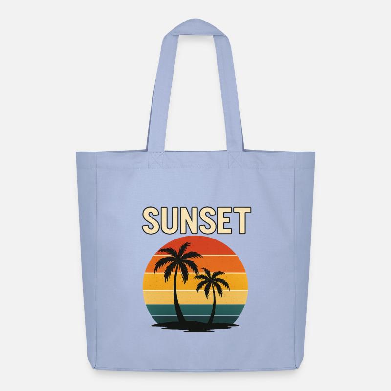 Sunset Palm Retro Glow - Midweight recycelter Stoffbeutel von Stanley/Stella - Sky