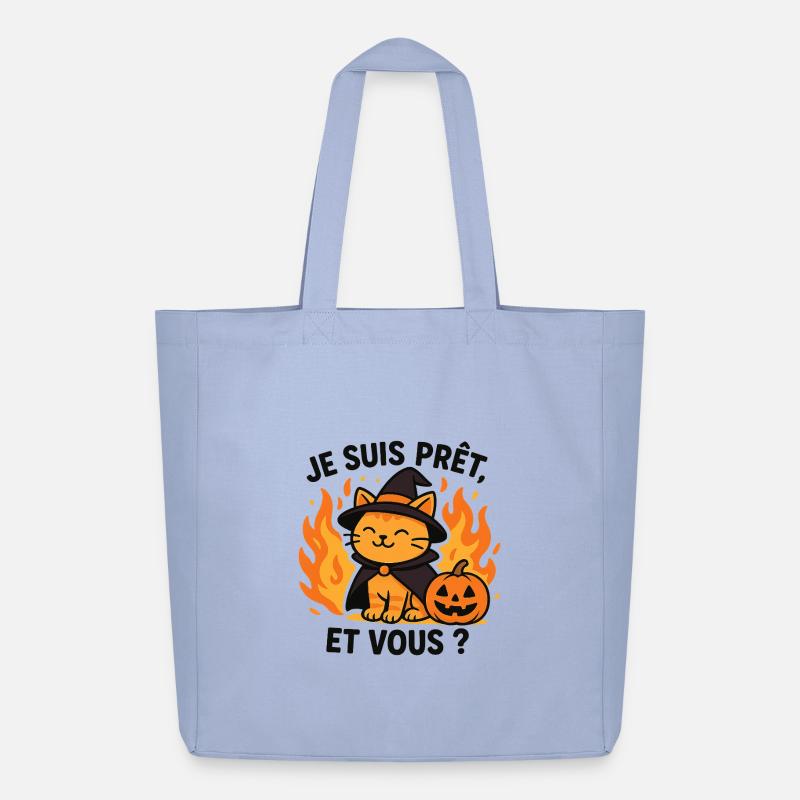 Halloween Zauberer Katze Bereit - Midweight recycelter Stoffbeutel von Stanley/Stella - Sky