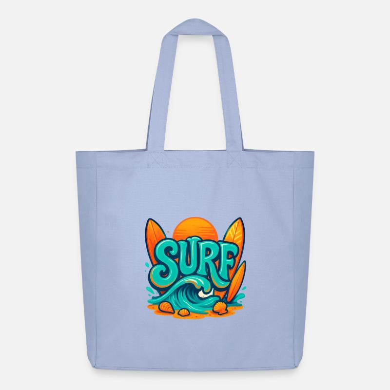 Sunset Surf Wortkunst - Midweight recycelter Stoffbeutel von Stanley/Stella - Sky
