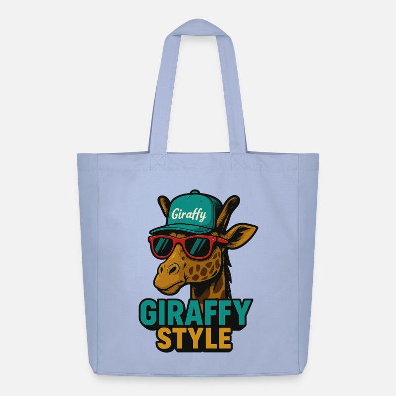 Giraffy Style Giraffe mit Cap - Midweight recycelter Stoffbeutel von Stanley/Stella - Sky