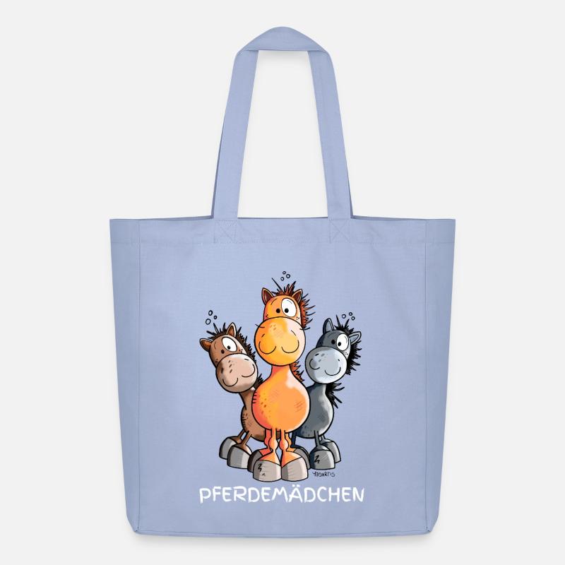 Pferdemädchen Pferde Cartoon - Midweight recycelter Stoffbeutel von Stanley/Stella - Sky