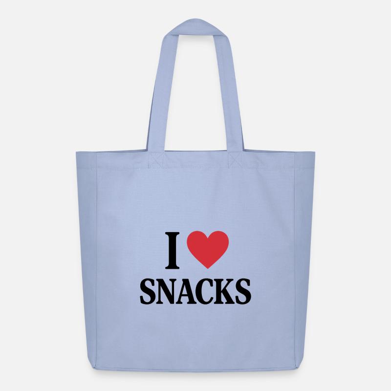 I ❤️ SNACKS - Midweight recycelter Stoffbeutel von Stanley/Stella - Sky