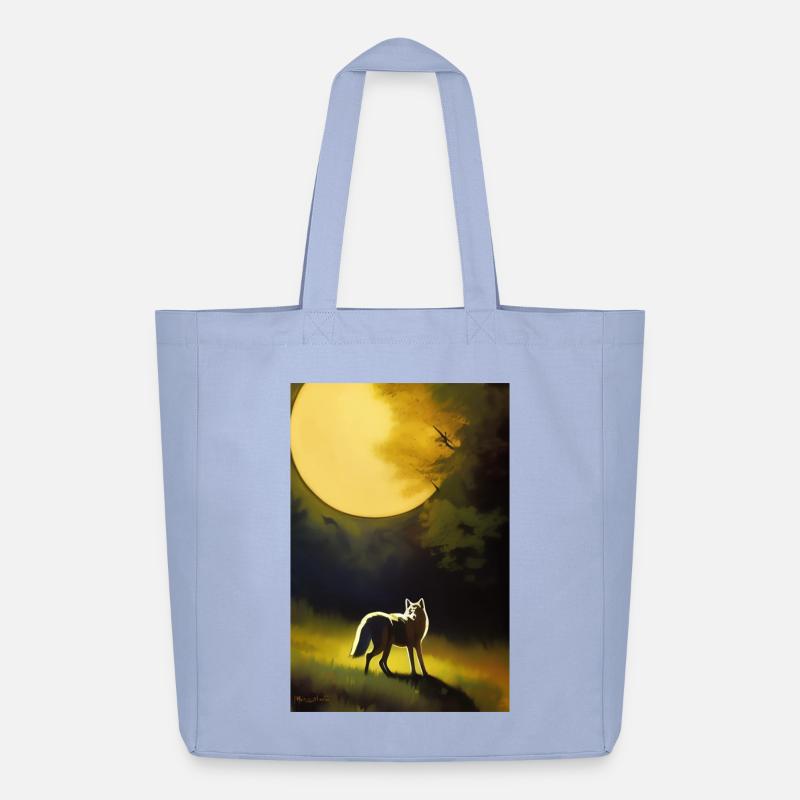 Wolf und Mond - Midweight recycelter Stoffbeutel von Stanley/Stella - Sky
