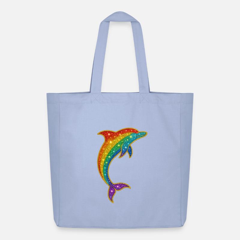 Glitzernder Regenbogen-Delfin - Midweight recycelter Stoffbeutel von Stanley/Stella - Sky