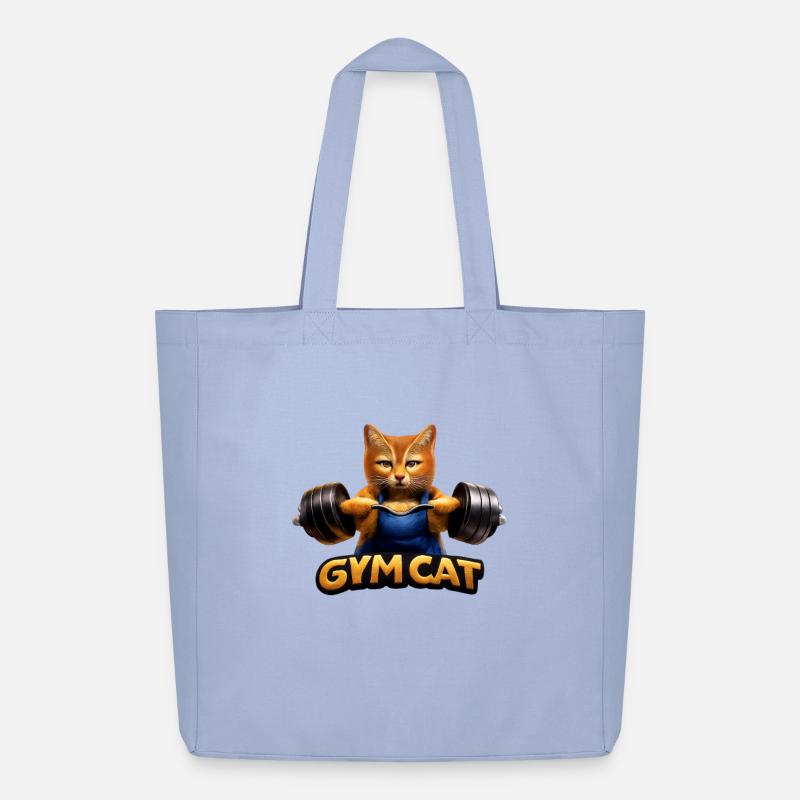 GymCat: Krafttraining mit Katze - Midweight recycelter Stoffbeutel von Stanley/Stella - Sky