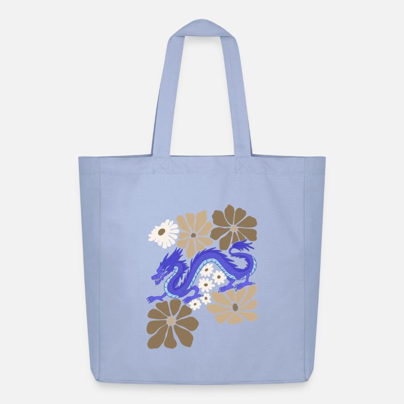 Blumenblauer Drache - Midweight recycelter Stoffbeutel von Stanley/Stella - Sky