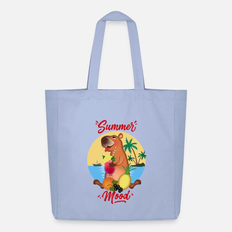 Capybara im Urlaub - Midweight recycelter Stoffbeutel von Stanley/Stella - Sky