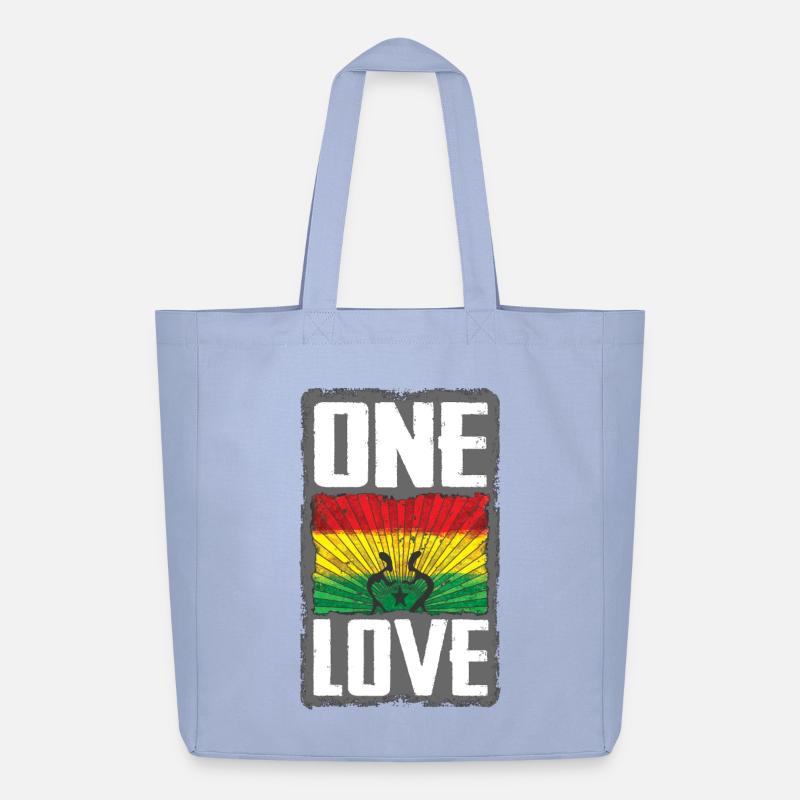 One Love Reggae Flag Design - Midweight recycelter Stoffbeutel von Stanley/Stella - Sky