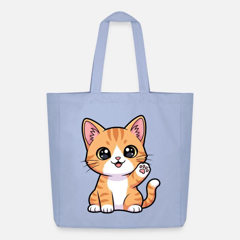 Sunny Paws Ginger Kitten - Midweight recycelter Stoffbeutel von Stanley/Stella - Sky